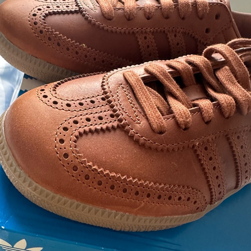 Men size 6.5 / Woman size 7.5 samba camel adidas sneakers brand new - Picture 7 of 11